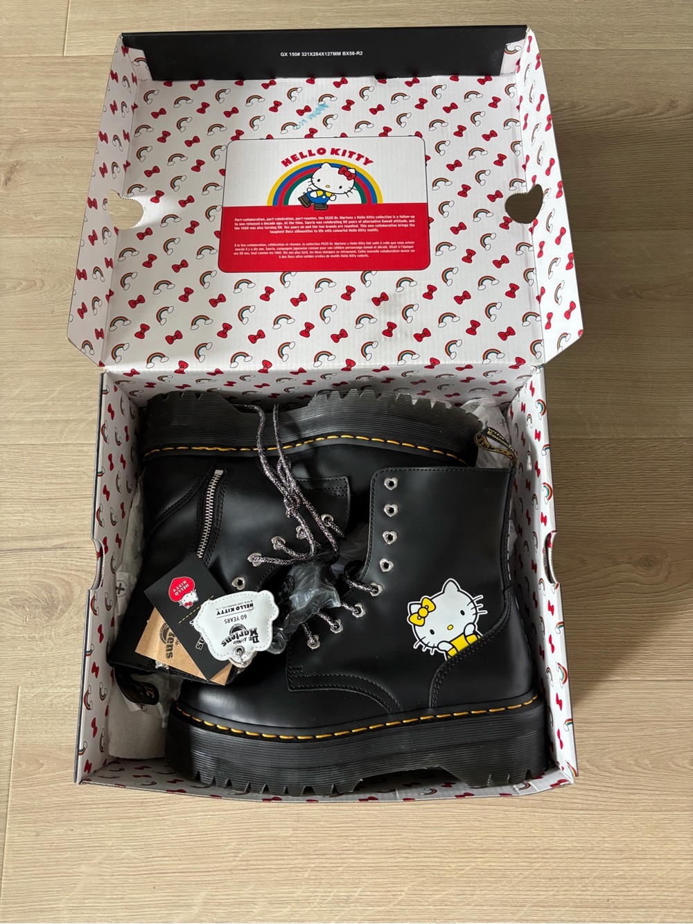 Dr. Martens Black Hello Kitty Combat Boots